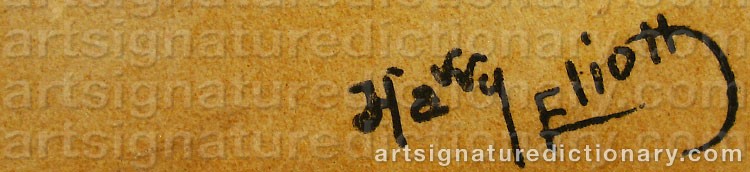 Signature by Charles Edmond ‘Harry Eliott’ HERMET