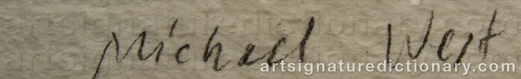Authentic signature by Michael WEST on  artwork