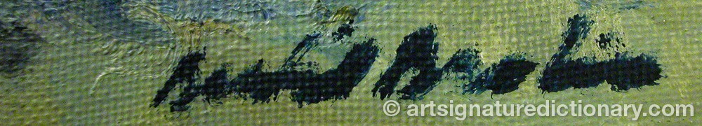 Authentic signature by Bertil BROLIN on  artwork