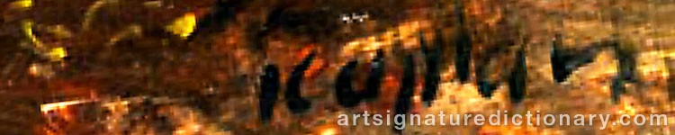 Authentic signature by Hubert KAPLAN on artwork