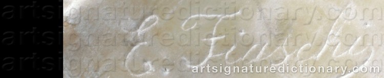 Authentic signature by Emilio FIASCHI on  artwork