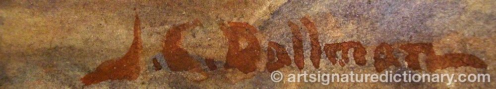 Authentic signature by John Charles DOLLMAN on  artwork