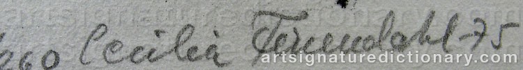 Authentic signature by Cecilia FRISENDAHL on artwork