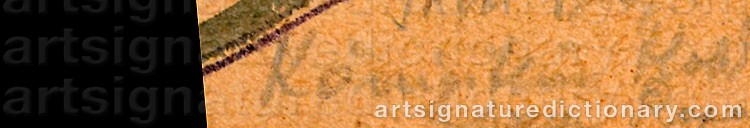 Authentic signature by Georg KÖNIGSTEIN on  artwork