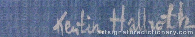 Authentic signature by Kerstin HALLROTH on artwork