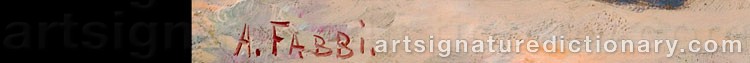 Authentic signature by Alberto FABBI on  artwork