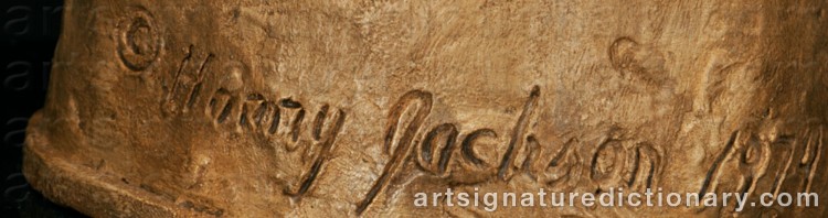 Authentic signature by Harry JACKSON on Sculpture artwork
