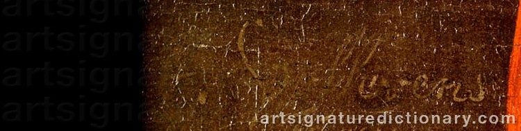 Authentic signature by Johannes The Elder VOLLEVENS on  artwork