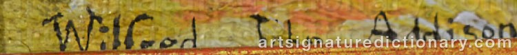Authentic signature by Wilfred John ADDISON on  artwork