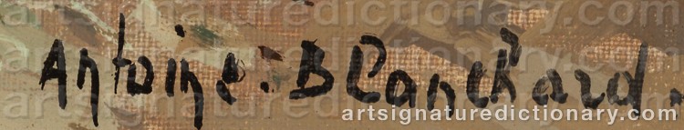 Authentic signature by Antoine BLANCHARD on Painting/Watercolour artwork