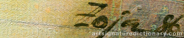 Authentic signature by Zoia FROLOVA on  artwork