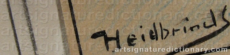Authentic signature by HEIDBRINCK on  artwork