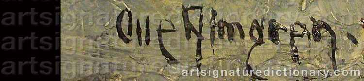 Authentic signature by Olle ALMGREN on  artwork
