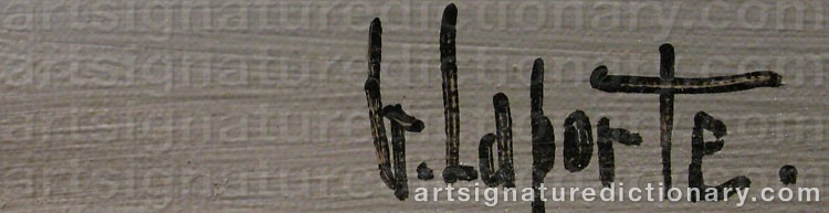 Authentic signature by Georges LAPORTE on  artwork