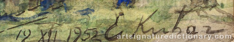 Authentic signature by Eduard KUTSAR on  artwork