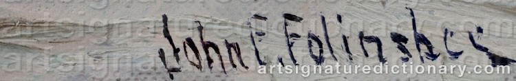 Authentic signature by John Fulton FOLINSBEE on  artwork