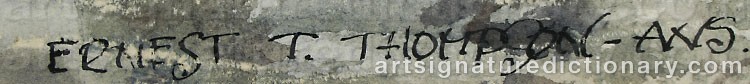 Authentic signature by Ernest Thorne THOMPSON on artwork