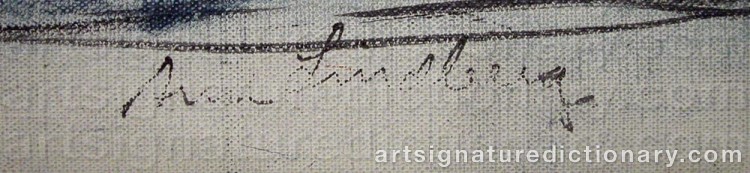 Authentic signature by Arne LINDBERG on  artwork