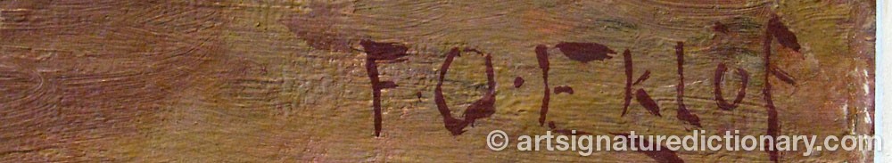 Authentic signature by F. EKLÖF on artwork