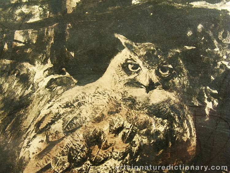Close-up details showing Bruno LILJEFORS signature forgery characteristics