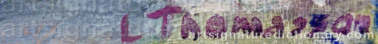 Authentic signature by Liz THOMASSON on  artwork
