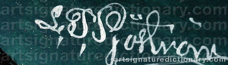 Authentic signature by Lars Petter SJÖSTRÖM on artwork