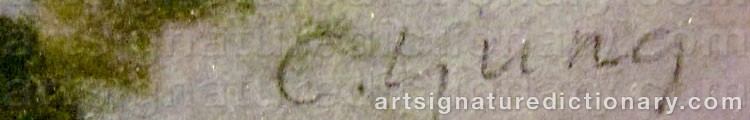 Authentic signature by Carl LJUNG on  artwork