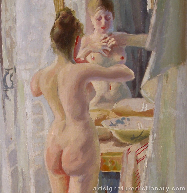 Close-up details showing Anders ZORN signature forgery characteristics