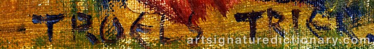 Authentic signature by Troels TRIER on  artwork