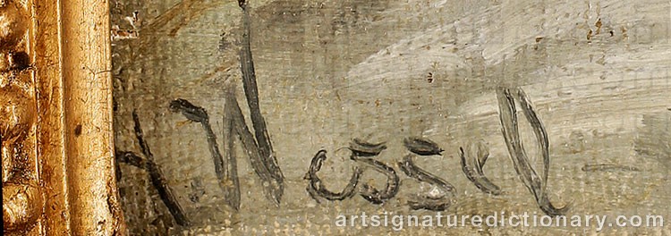 Authentic signature by Herman Henry WESSEL on Painting/Watercolour artwork