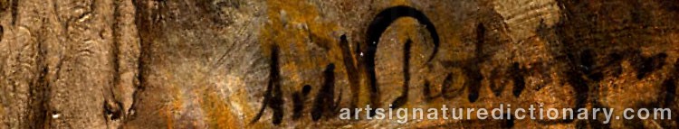 Authentic signature by Abraham Van Der WAYEN PIETERSZEN on  artwork