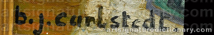 Authentic signature by Birger CARLSTEDT on artwork
