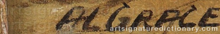Authentic signature by A. L. GRACE on  artwork