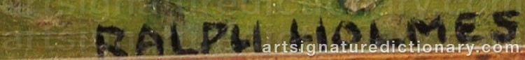 Authentic signature by Ralph William HOLMES on Painting/Watercolour artwork