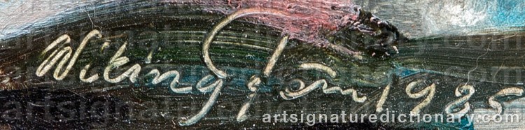 Authentic signature by Wiking FORSSTRÖM on Painting/Watercolour artwork