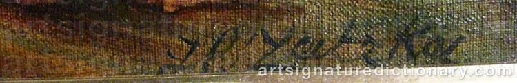 Authentic signature by Hans ZATZKA on artwork