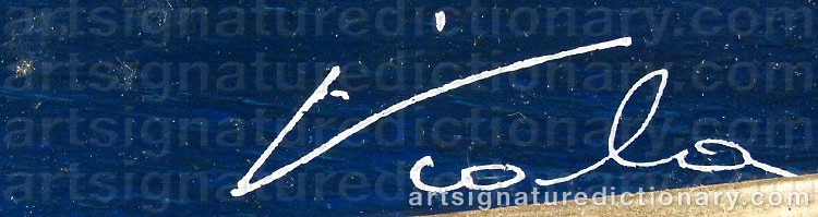 Authentic signature by Manuel VIOLA on artwork