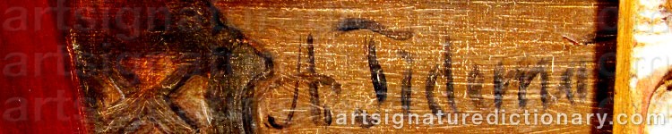 Authentic signature by Adolph TIDEMAND on  artwork