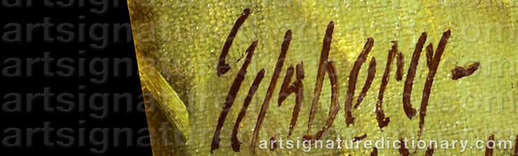 Authentic signature by Knud EDSBERG on  artwork
