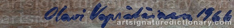 Authentic signature by Olavi VEPSÄLÄINEN on  artwork