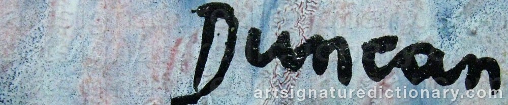 Authentic signature by Joseph DUNCAN on artwork