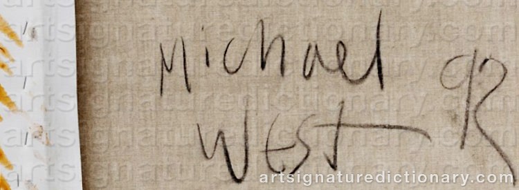 Authentic signature by Michael WEST on  artwork