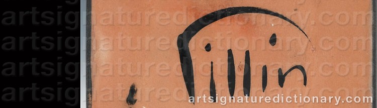 Authentic signature by Polia PILLIN on  artwork