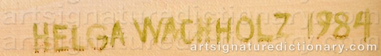 Authentic signature by Helga WACHHOLZ on artwork