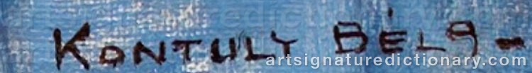 Authentic signature by Béla KONTULY on  artwork