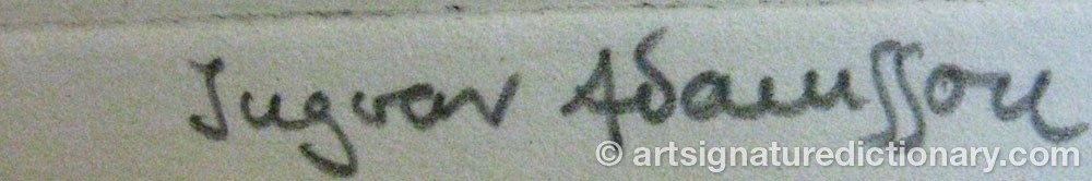 Authentic signature by Ingvar ADAMSSON on  artwork
