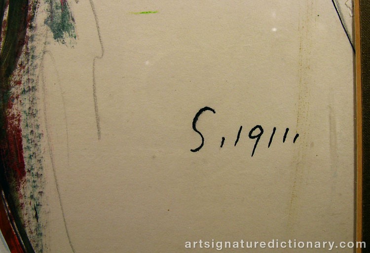 Close-up details showing Egon SCHIELE signature forgery characteristics