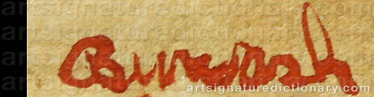 Authentic signature by Nathaniel Charles BURWASH on  artwork