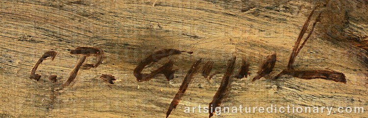 Authentic signature by Charles P. APPEL on Painting/Watercolour artwork