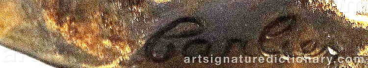 Authentic signature by Emile Joseph Nestor CARLIER on  artwork